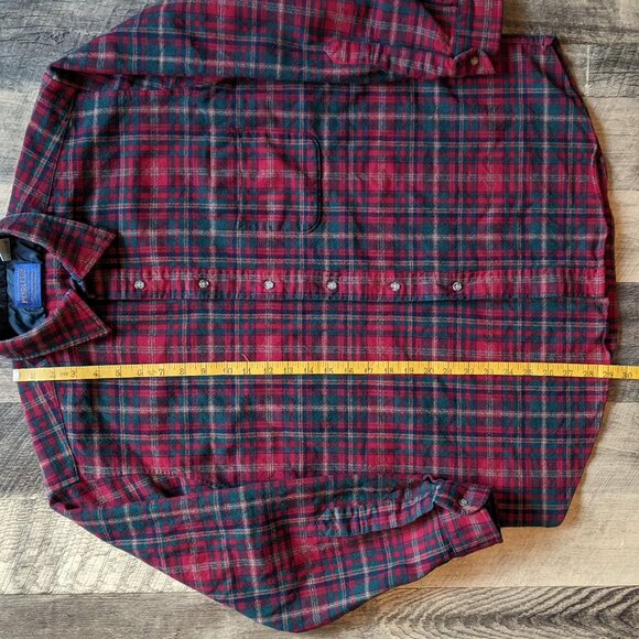 Pendleton Vintage Plaid Wool Button-Up Shirt Red XL - Picture 4 of 6